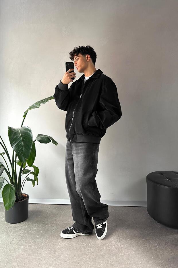 Basic Baggy Jean Siyah - 5