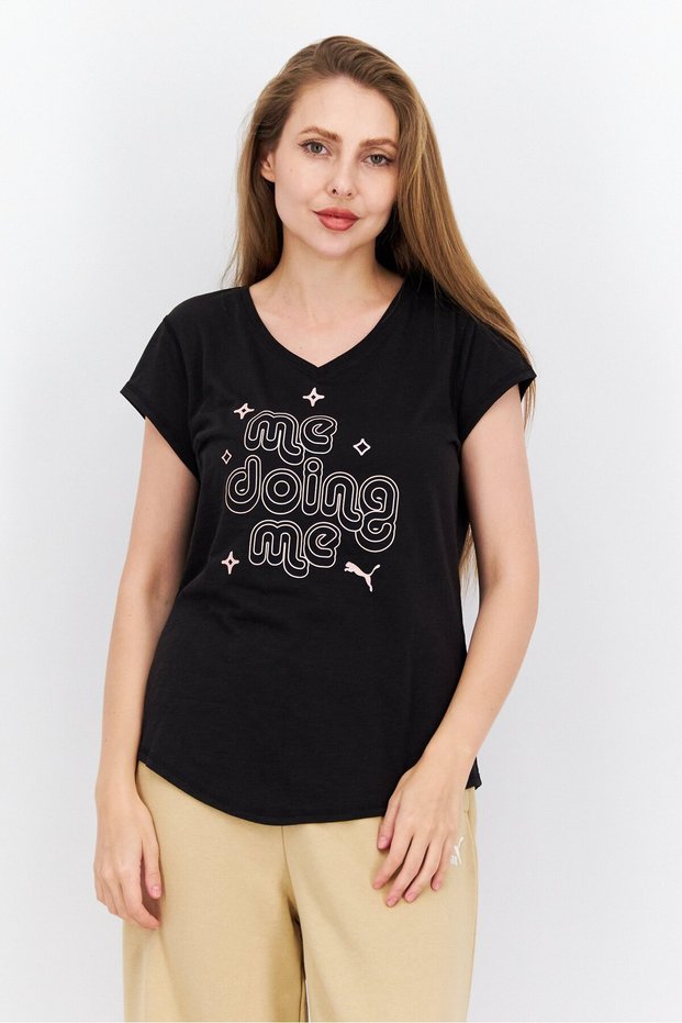 Women Sportswear Fit Short Sleeve Outdoor Tops, Black