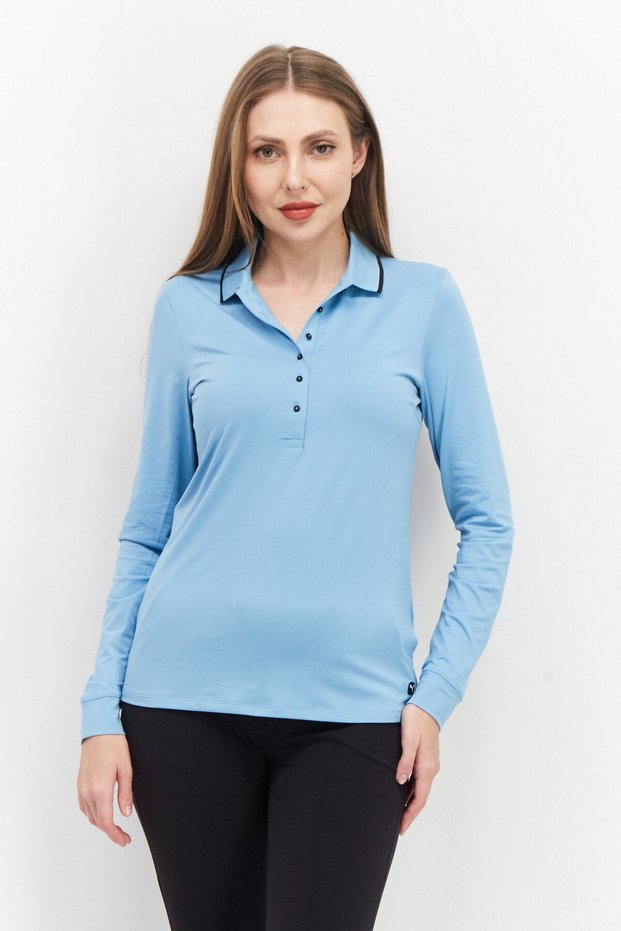 Women Sportswear Fit Training Polo Shirt, Sky Blue