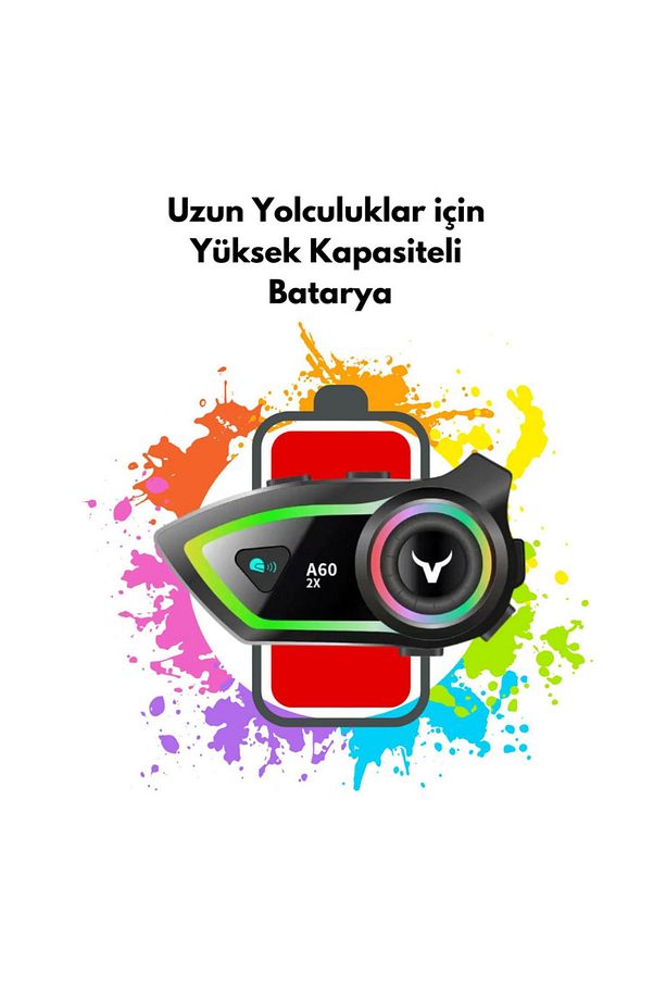 2 Intercom Bağlantılı Su Geçirmez Motosiklet Kask Bluetooth 5.3 300m Intercoom 2.000mah New - 3