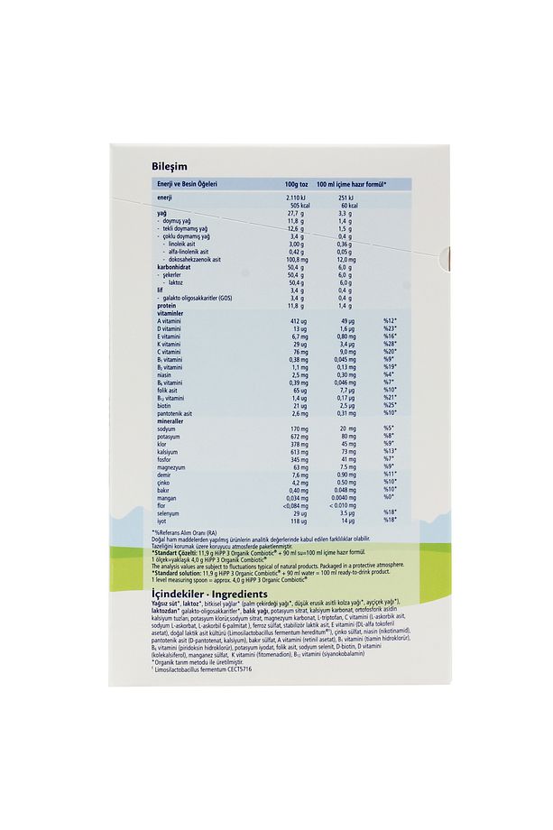 3 Organik Combiotic 800 gr Devam Sütü 3 Adet - 4