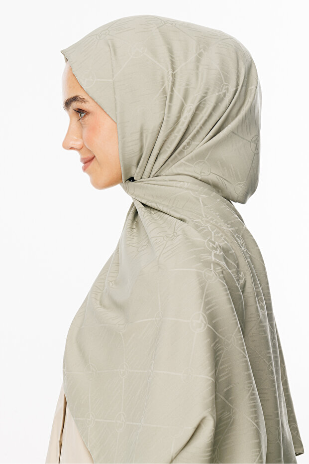 Insula Tea Moon Is Pattern Jacquard Shawl - 6