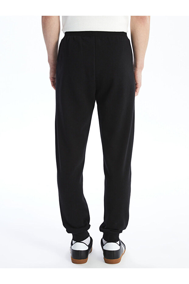 LCW Casual Siyah Slim Fit Erkek Kalın Jogger Eşofman Altı - 5