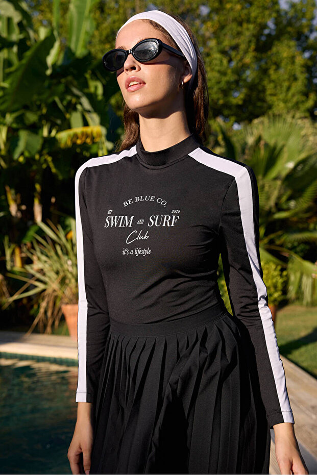 SİYAH BASKILI SURF MAYO - 5