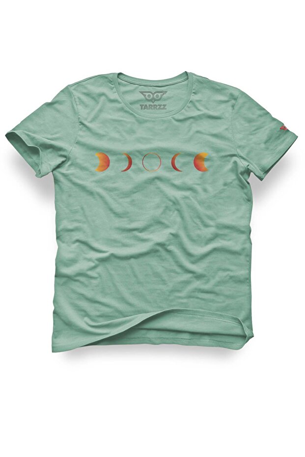 Full Moon Design T-Shirt Cotton Short Sleeve Crew Neck Printed T-shirt