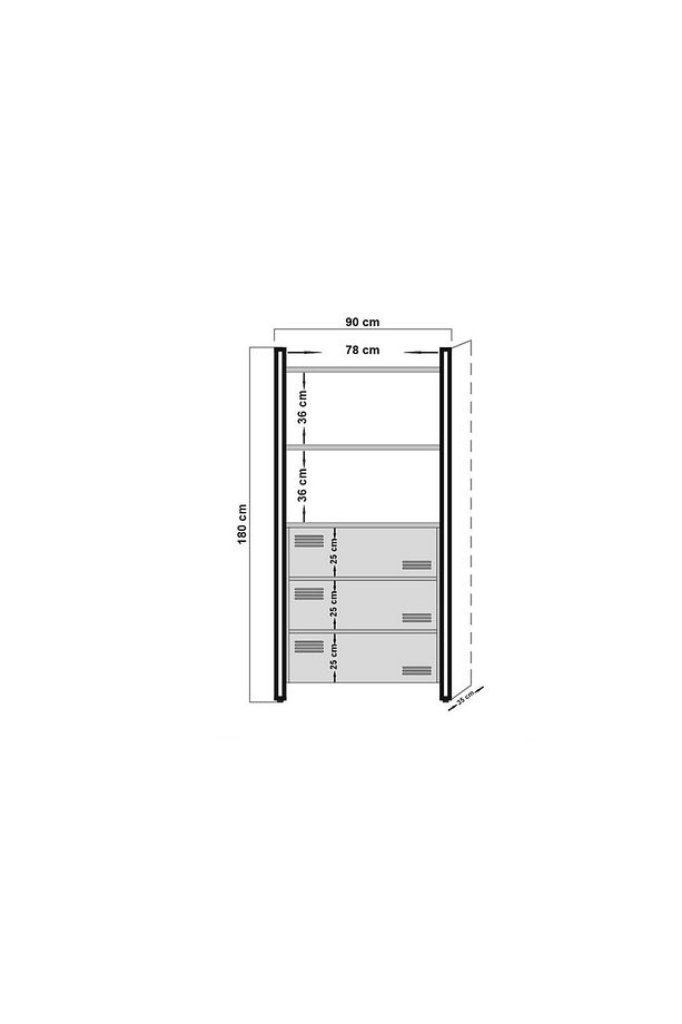 Cosmo Cortex Dolaplı Kitaplık, Atlantik - 6