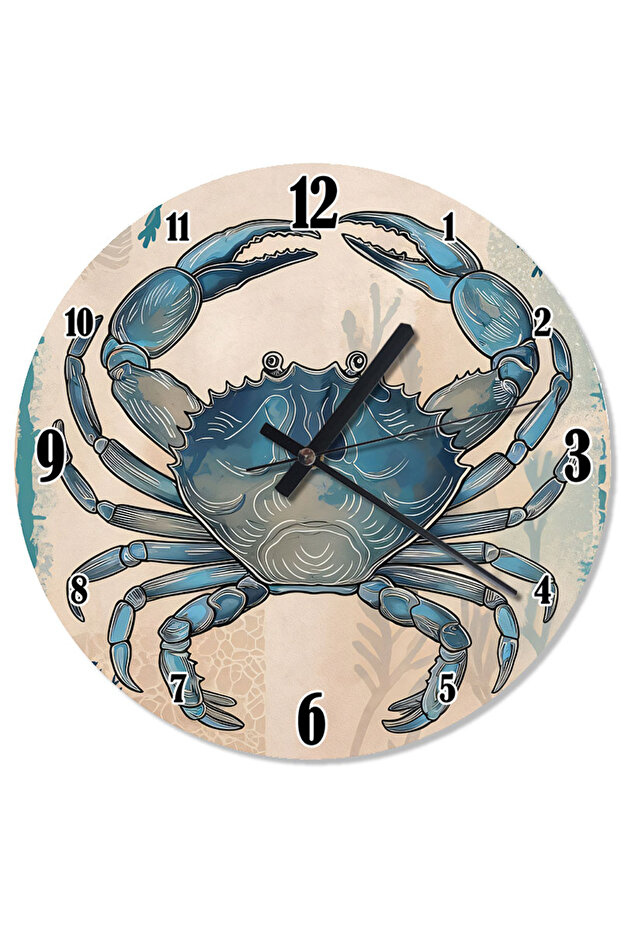 ساعة حائط بطبعة السلطعون الأزرق - 1