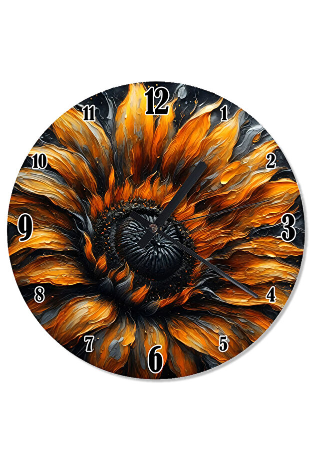ساعة حائط ريترو على شكل زهرة الشمس - 1