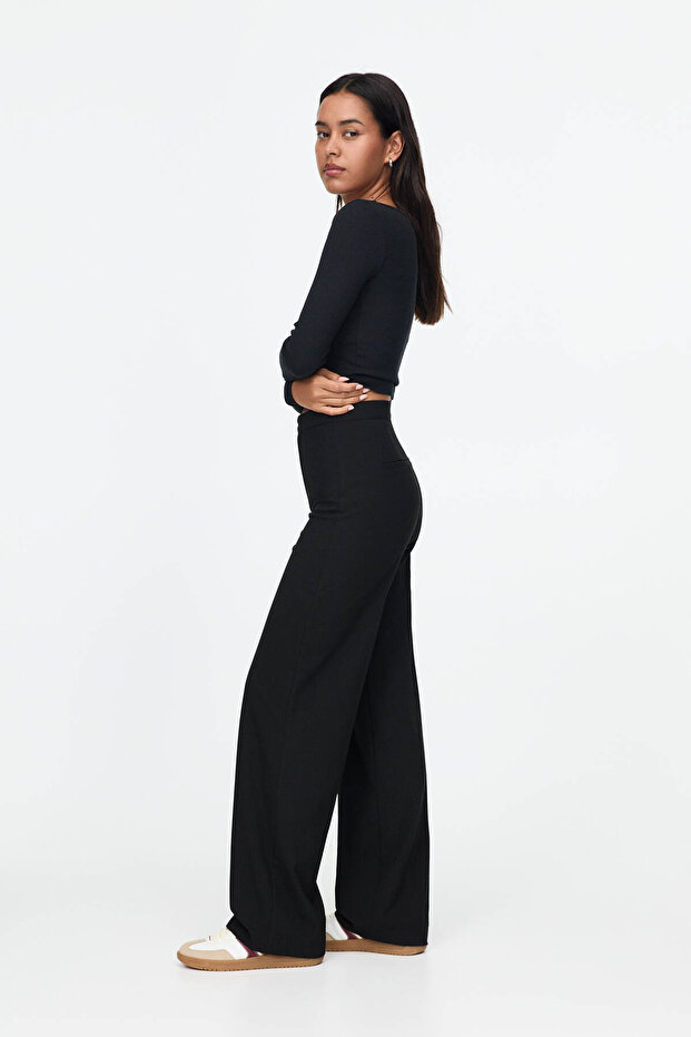 Pensli straight kumaş pantolon - 4