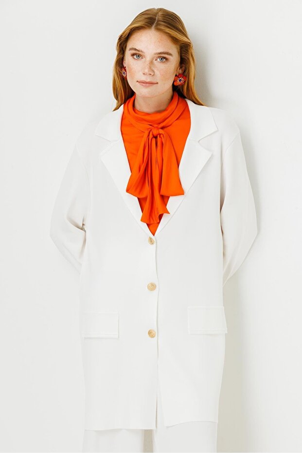 Triko Ceket Ekru - 4