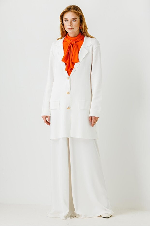 Triko Ceket Ekru - 5