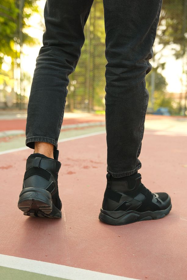 Ultra Hafif Siyah Siyah Erkek Sneaker Bot 0012350 - 4