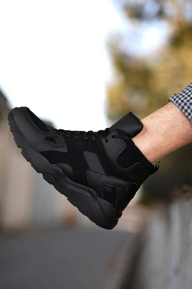 Ultra Hafif Siyah Siyah Erkek Sneaker Bot 0012350 - 5