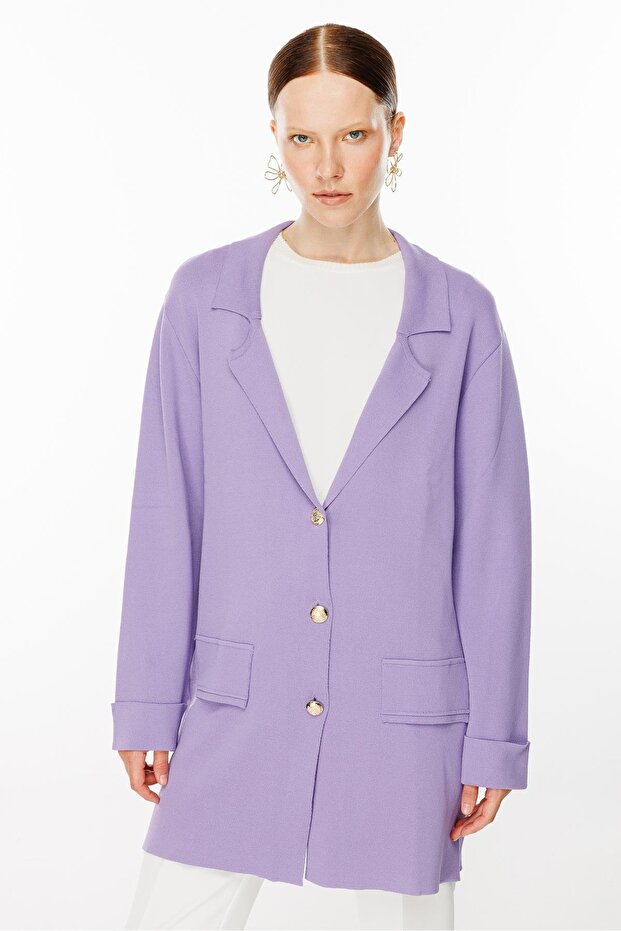 Triko Ceket LİLA - 6