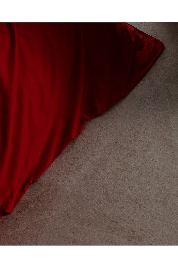 Manon Çift Kişilik %100 Pamuk Ranforce Düz Nevresim - Kırmızı - 4