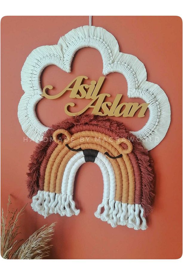 Makrome Aslan Bebek & Çocuk Odası Dekoru, Kapı Süsü - 1