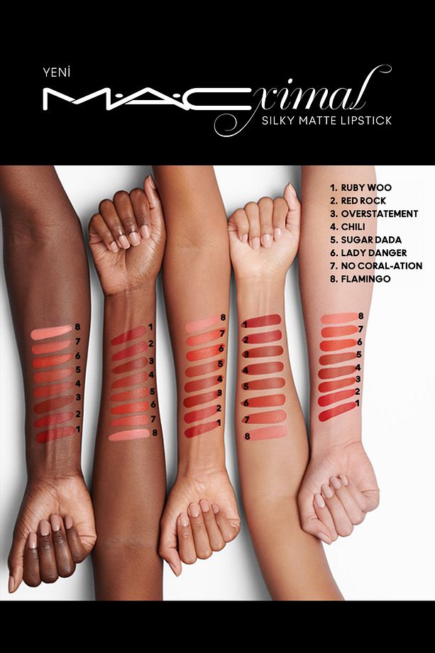 M·A·CXIMAL Silky Matte Lipstick Nemlendirme Etkili Yoğun Renk Sağlayan Ruj - Ruby Woo - 7