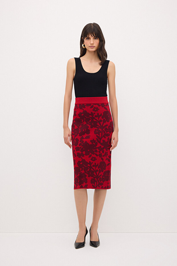 Desenli Triko Etek - 6