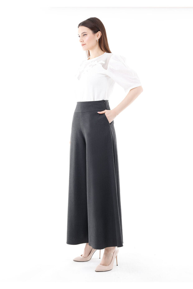 A-Line High Waist Wide Palazzo Trousers