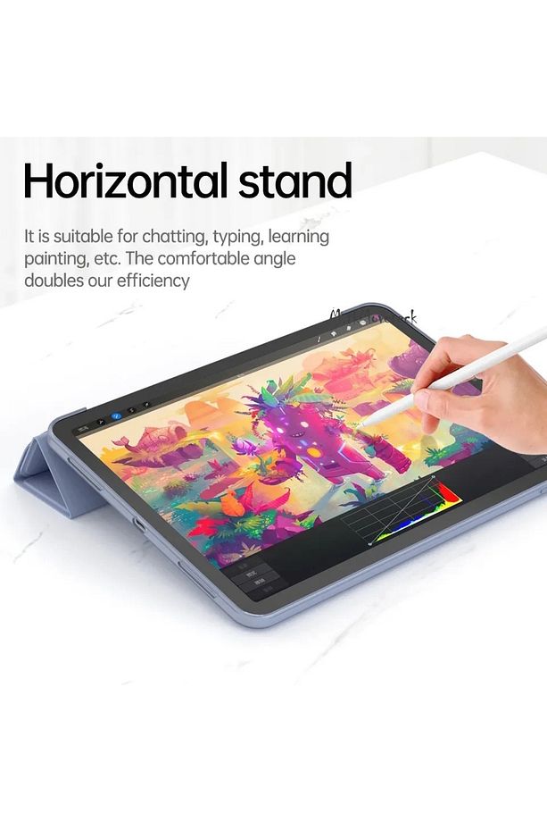İpad Air 11inç M2 2024 Kılıf Kalem Bölmeli Şarj Yuvalı Katlanabilir Yumuşak Silikon A2902 A2903 2904 - 4
