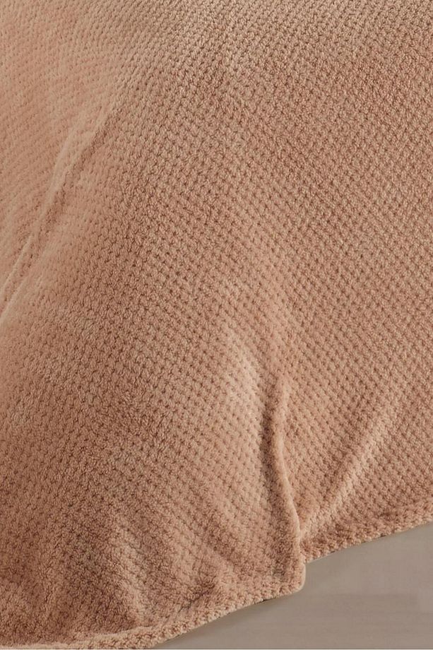 Softy Çift Kişilik Yatak Örtüsü | Wellsoft Battaniye 220 X 230cm 2 Adet Kırlent Kılıfı 45x45cm Bej - 3