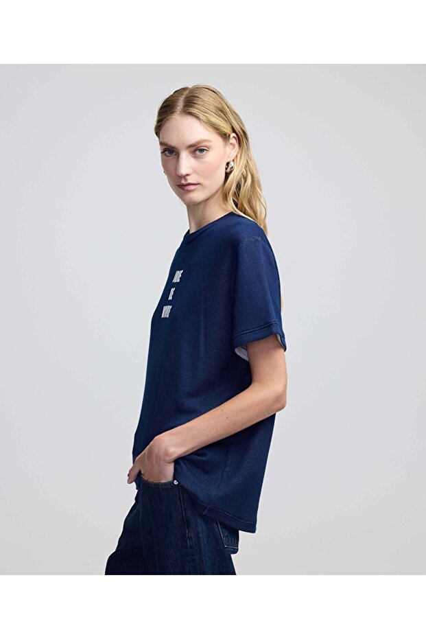 Slogan baskılı tişört - 2