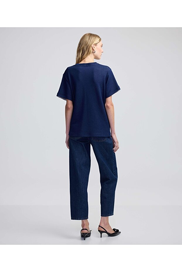 Slogan baskılı tişört - 6