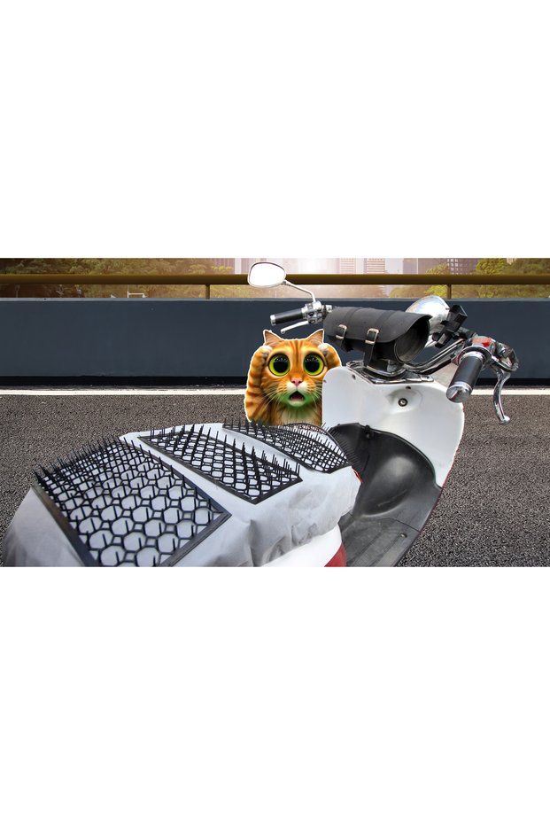 Gray Scooter Spiked Saddle Cover - Pcx, Nmax, Vespa, Etc. Anti-Cat Protection Case