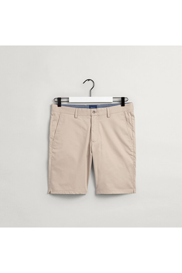 Erkek Bej Slim Fit Şort - 1