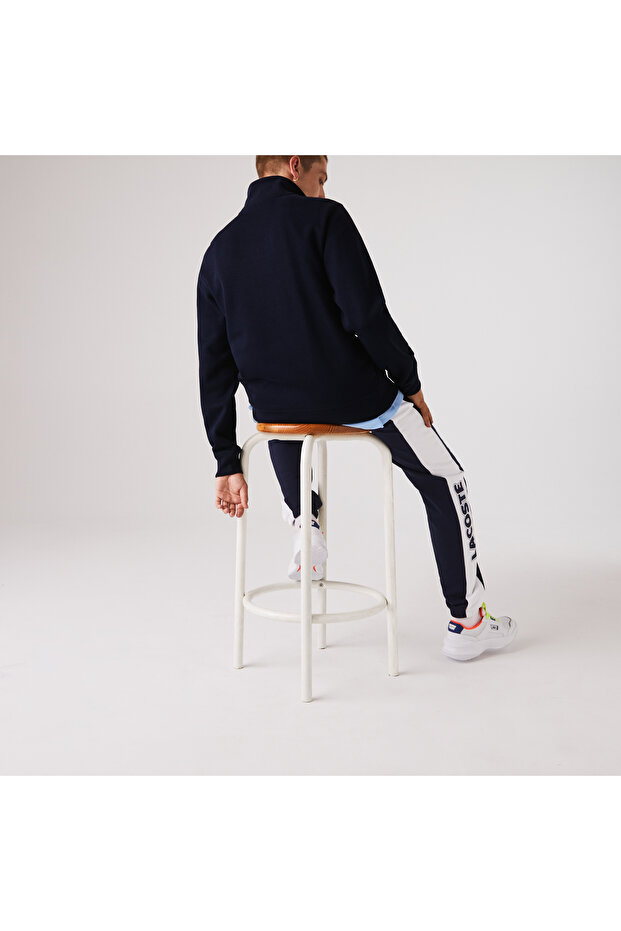 Erkek Classic Fit Yarım Fermuarlı Lacivert Sweatshirt - 3