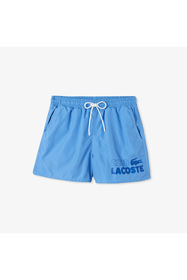 Erkek Baskılı Mavi Mayo Şort - 3