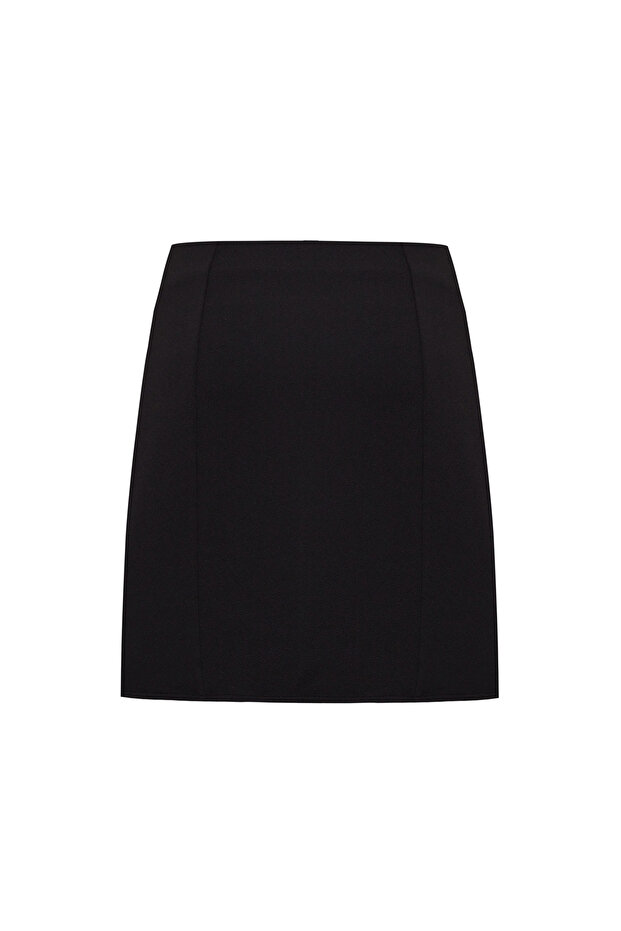 ÇİFT YIRTMAÇLI MİNİ ETEK - 5