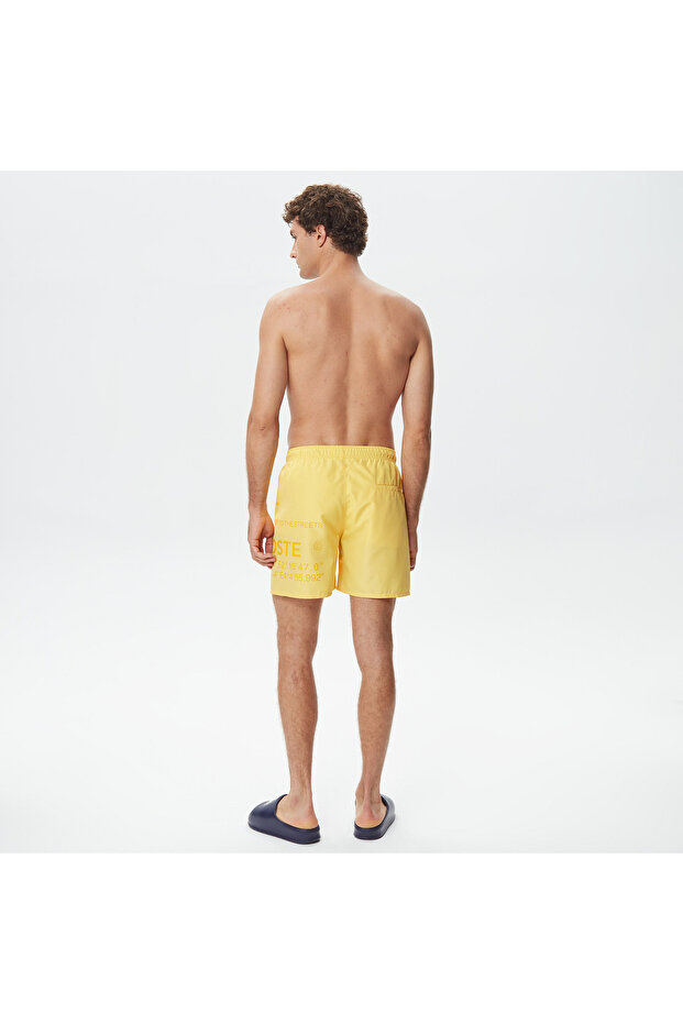 Erkek Baskılı Sarı Mayo Şort - 2