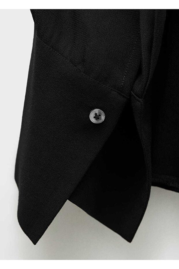 Halbtransparentes Hemd mit Bindedetail - 7