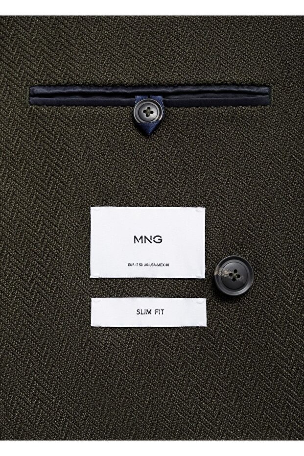 Slim Fit Houndstooth Pattern Double Breasted Blazer Jacket - 8