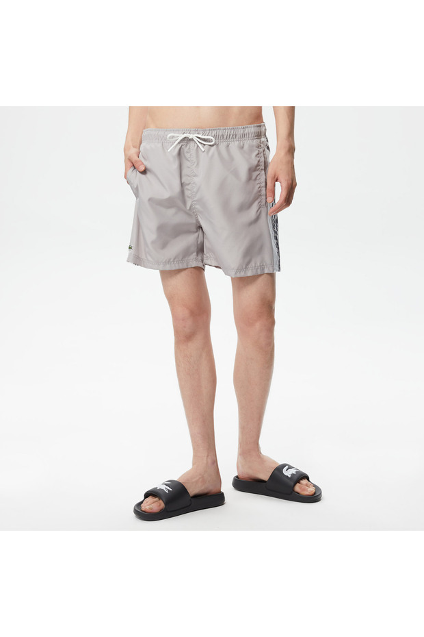 Erkek Regular Fit Baskılı Gri Mayo Şort - 3