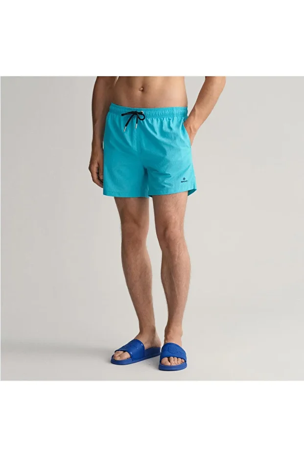 Erkek Mavi Classic Fit Mayo Şort - 5