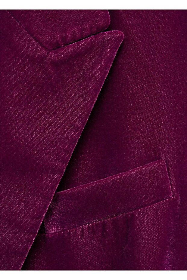 Kalıplı kadife blazer ceket - 6