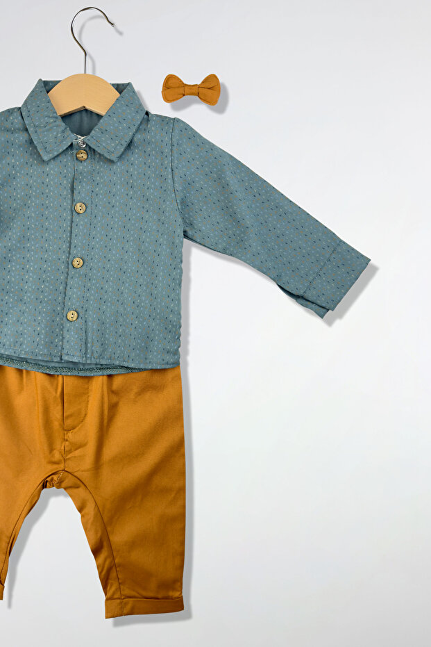 ربطة عنق منقوشة للرجال 2 قطعة مجموعة - 4