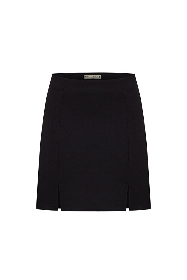 ÇİFT YIRTMAÇLI MİNİ ETEK - 4