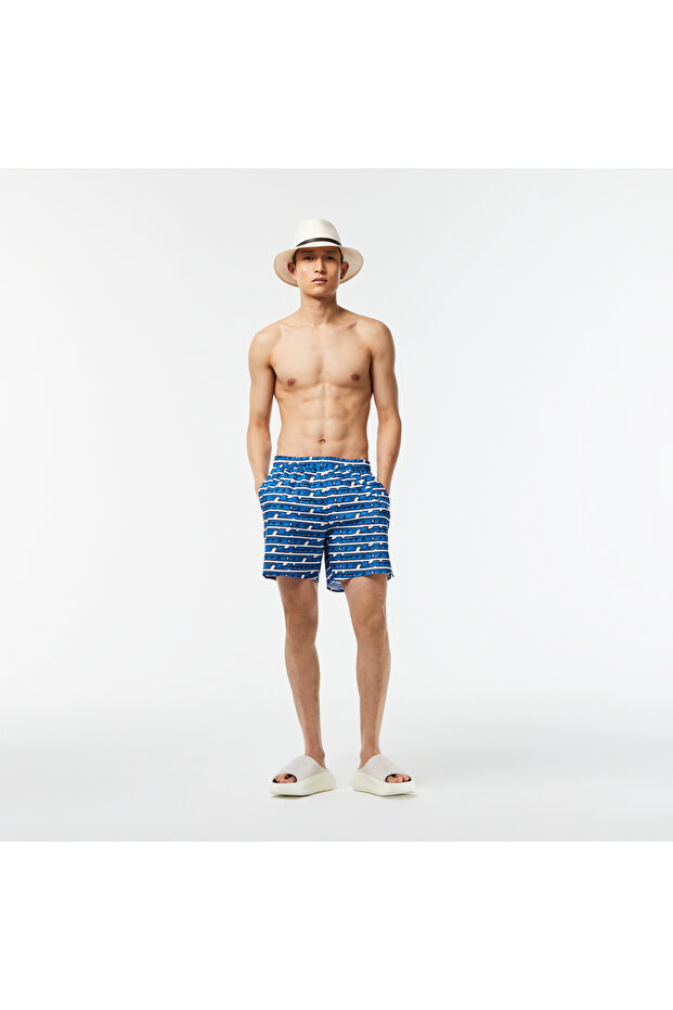 Active Erkek Baskılı Mavi Mayo Şort - 5