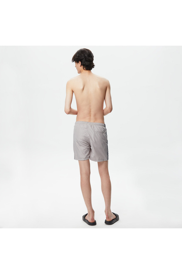 Erkek Regular Fit Baskılı Gri Mayo Şort - 2