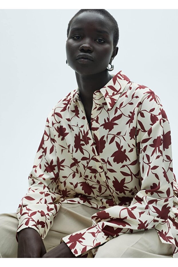 Çiçek desenli gömlek - 6