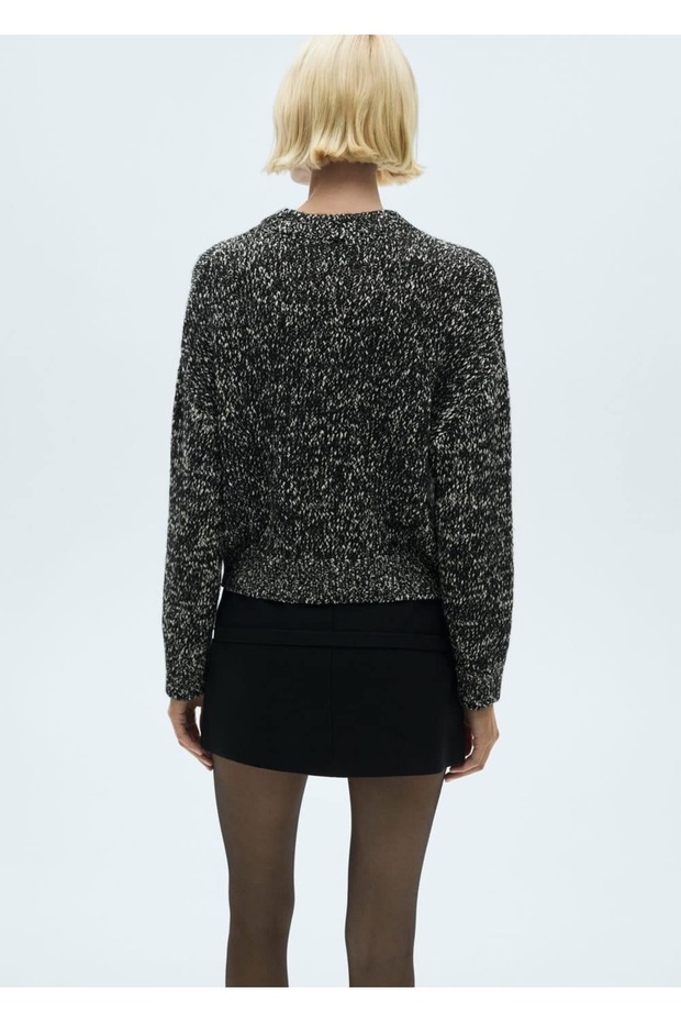 Kırçıllı yuvarlak yaka kazak - 4