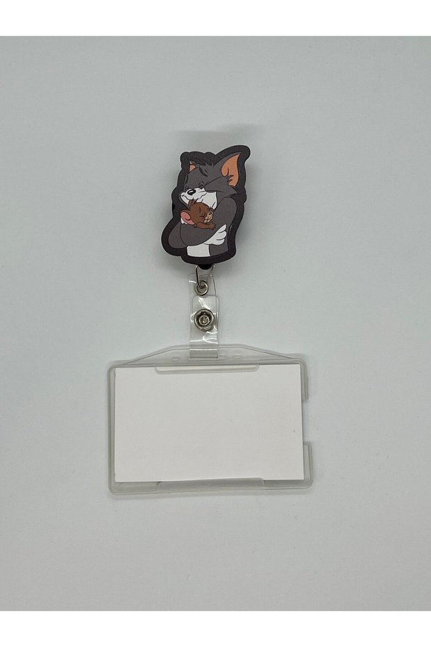 Confused Cat and Mischievous Mouse 2 Themed Yoyo Card Holder Yoyo Id Badge Holder