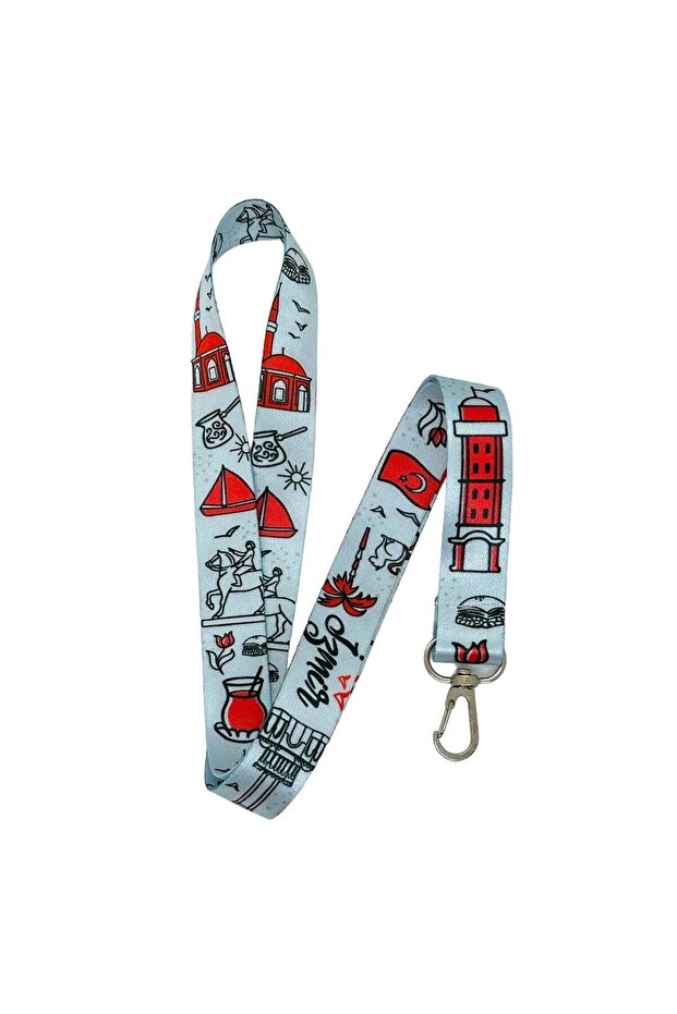 Izmir City Figures Concept Images Themed Neck Lanyard Card Strap