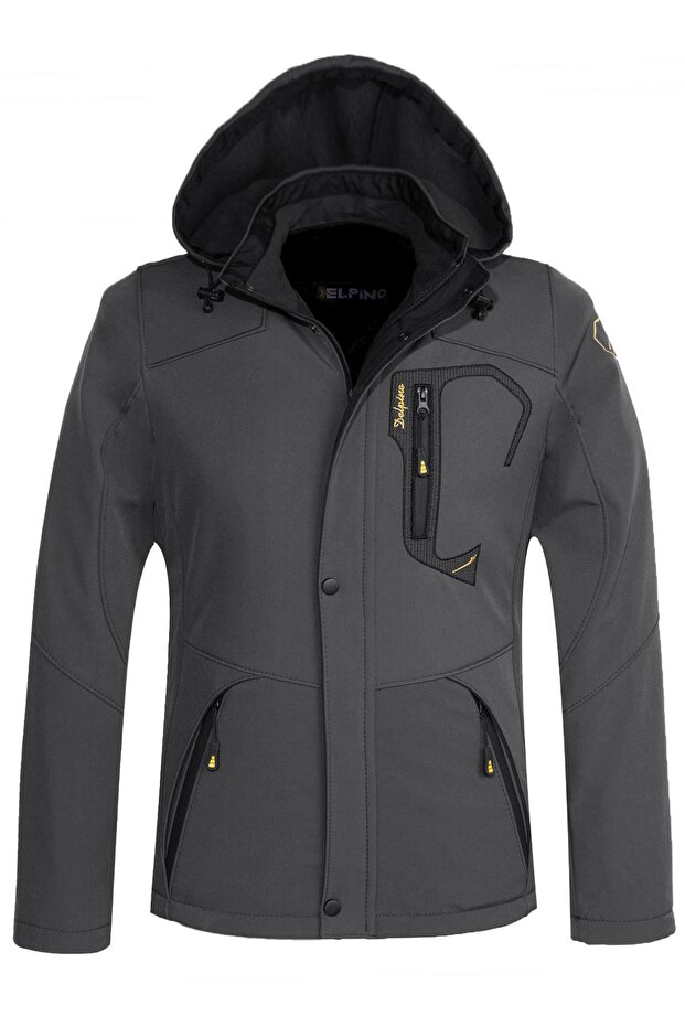 Water and Windproof Fur Softshell Men's Coat