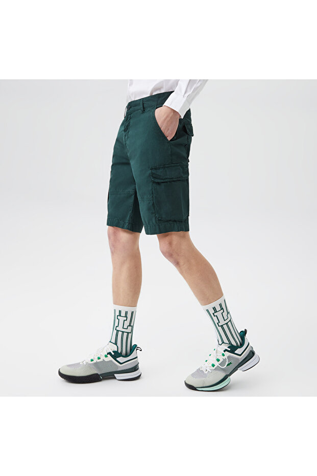 Erkek Regular Fit Yeşil Bermuda - 3