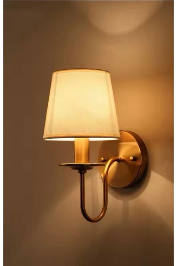 Modern Busto Pilli Aplik Eskitme Gold Sarı Krem Abajur Tak Çalıştır Kablosuz Pilli Aplik - 2