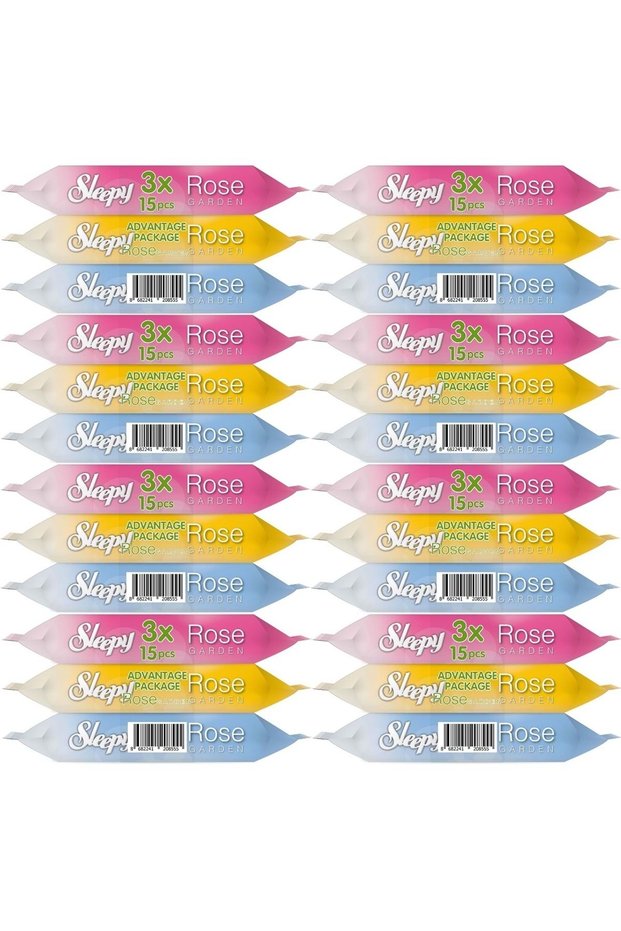 Wet Towel Pocket Wipes 15 Sheets (Set of 24) Travel Pk Rose/Garden (8Pk*3) 360 Sheets